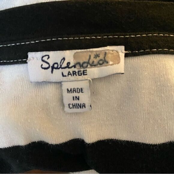 Splendid Long Sleeve Stripe Crop Top Size Large - Picture 6 of 6